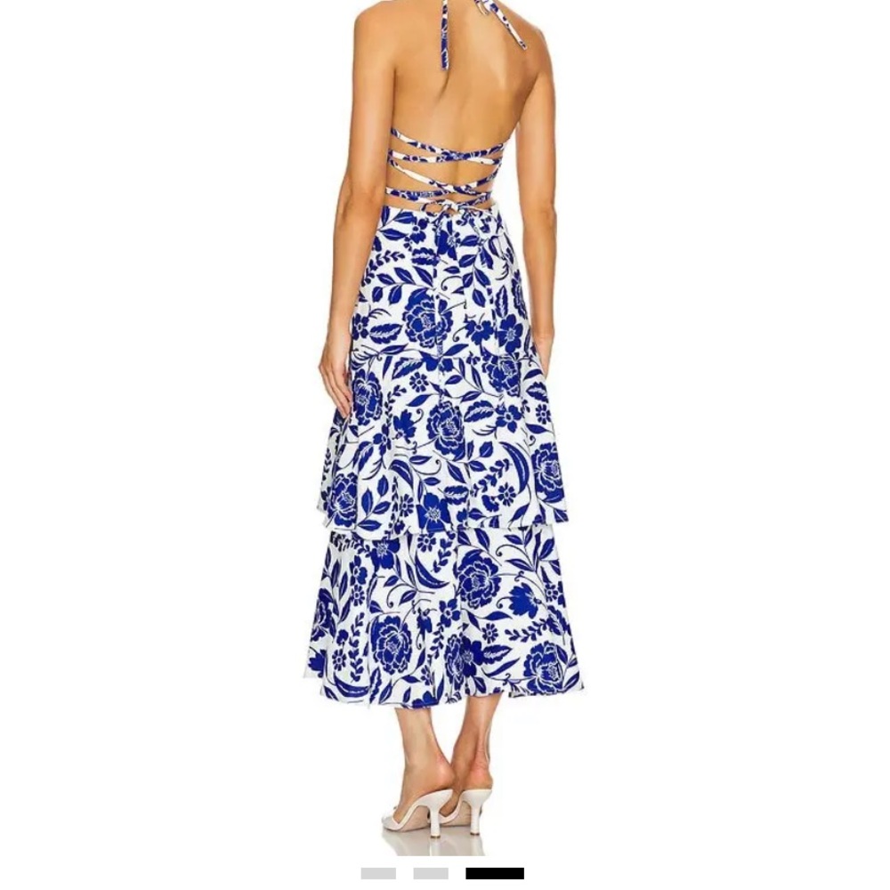 Milly Blue Flowers Of Spain Linen Dress - Picture 2 of 7